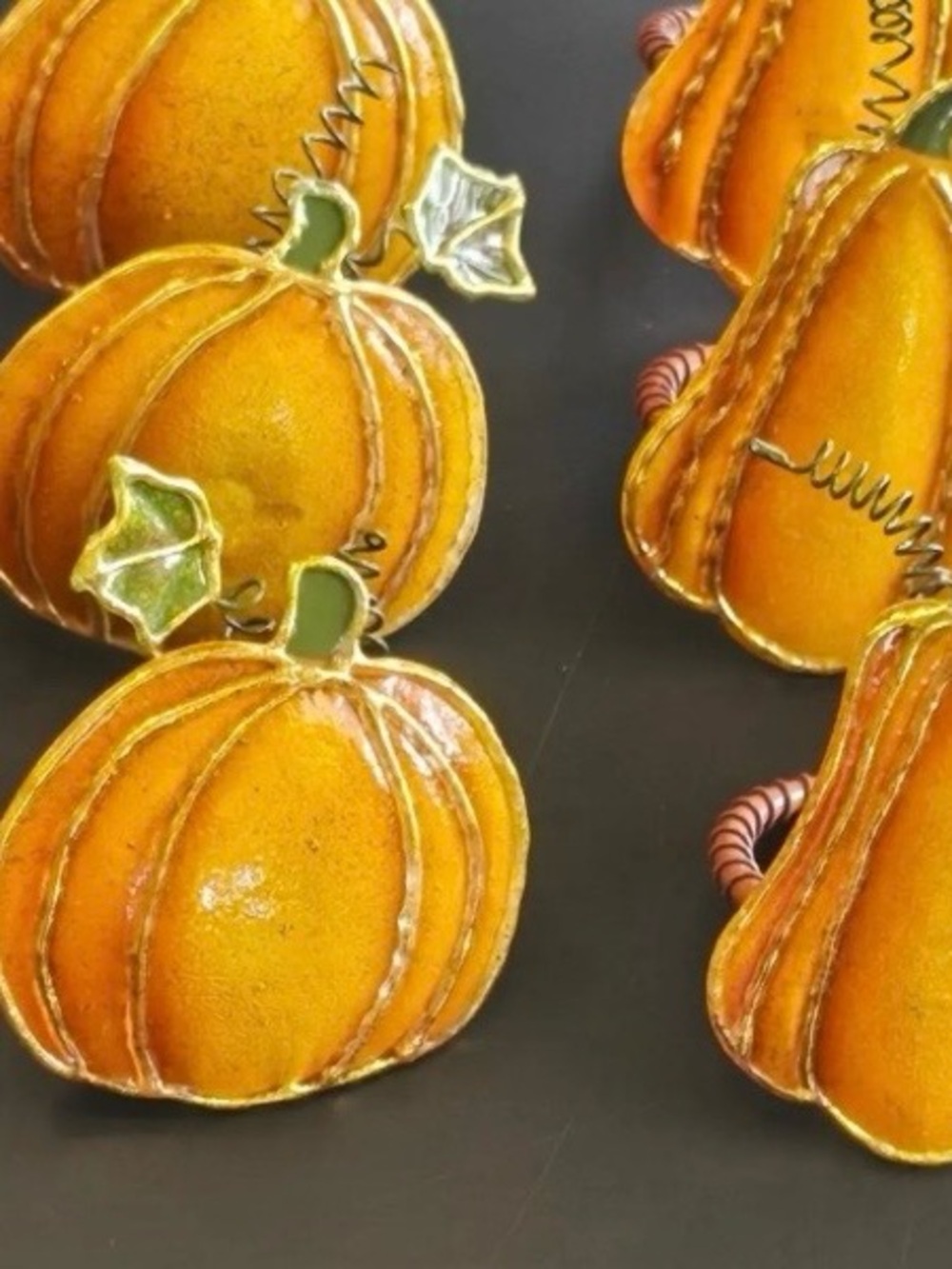 Set of 6/ Fall Pumpkin Napkin Rings – Rustic Harvest Thanksgiving Table Deco